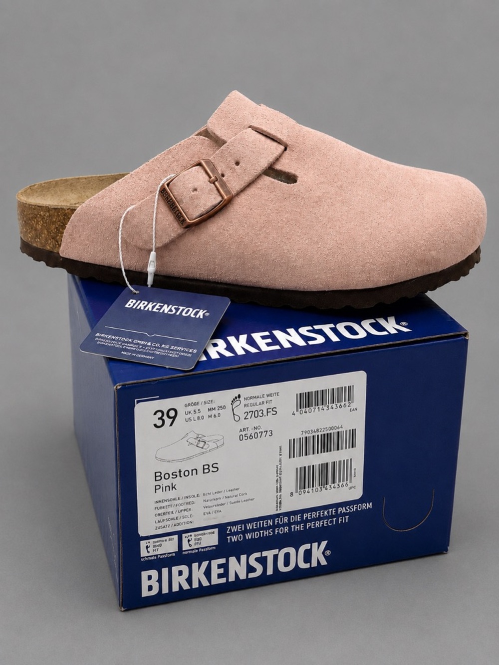 Birkenstock Boston BS Pink Suede Clogs Women’s Size 8 EU 39 Regular Fit NWT